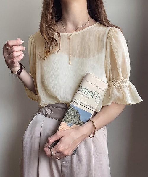 「FILLOU」 7分袖ブラウス MEDIUM アイボリー レディース_画像8