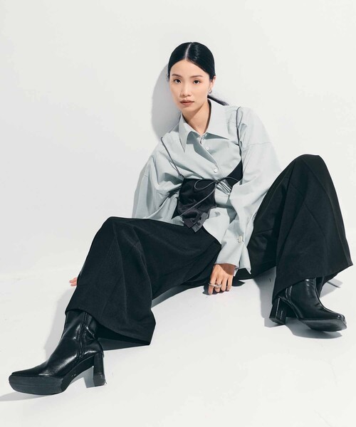 トップス STUDIOUS 3way Camisole & Sheer Long T STUDIOUS tシャツ 「STUDIOUS/ステュディオス」3way Camisole