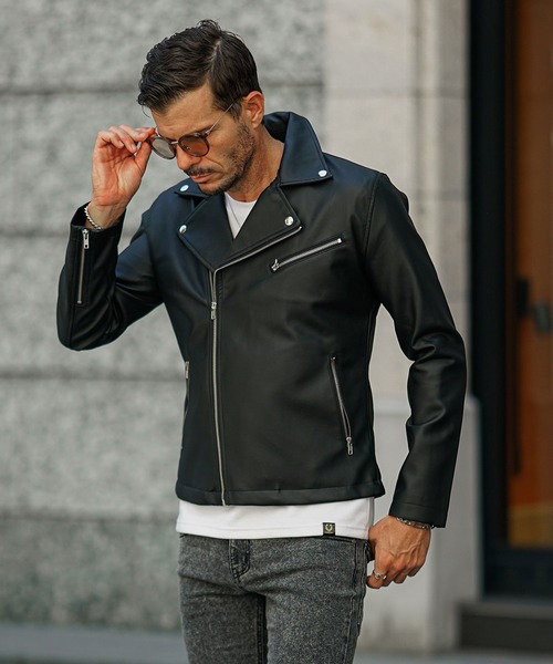 め*✨様 ブラックレザー シングルライダースジャケット LOVELESS ブラック レザー ジャケット M