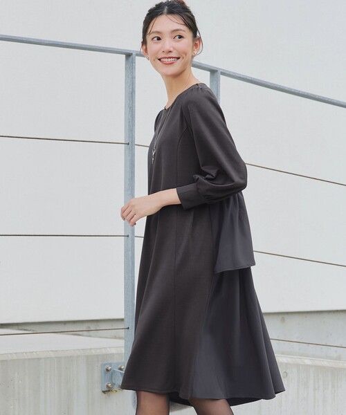 ティアードワンピース　ブラック Tiaclasse ワンピース ドッキングティアードワンピース : ZOZOTOWN