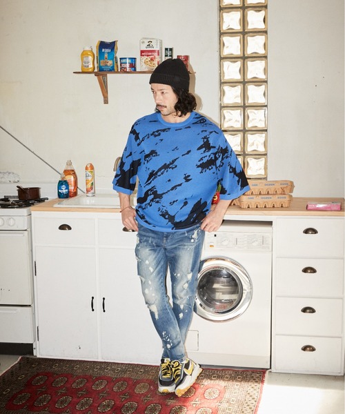 「ADAM PATEK」 半袖ニット 3 ブラック メンズ_画像3