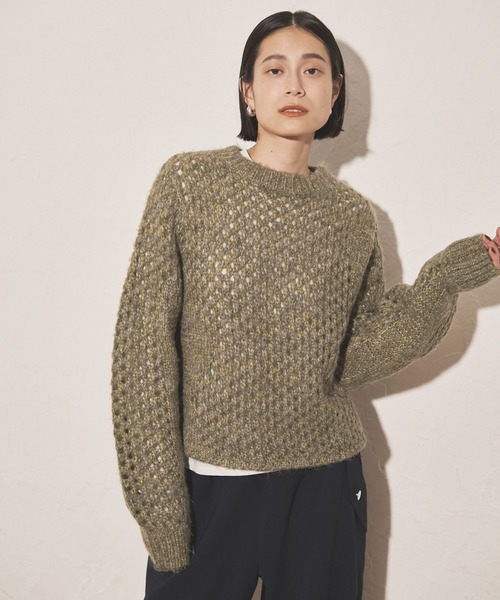 「Audrey and John Wad」 長袖ニット FREE カーキ レディース_画像2