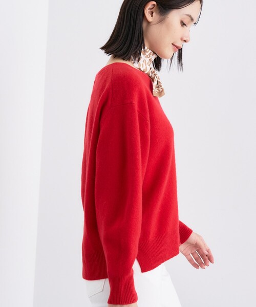美品✨ドゥズィエムクラス カシミヤ100% 赤 Ｖネック レッド 冬服 ニット INDIVI｜【洗える/カシミヤ混】ミドルゲージVネックニット | Rakuten