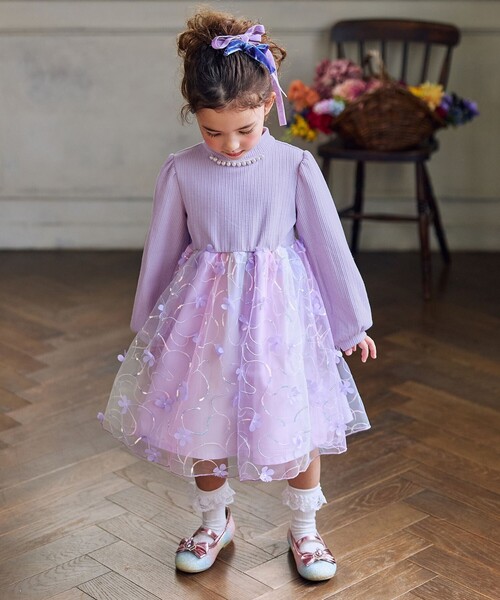 ANY（エニィ） ワンピース フラワーチュール ドッキングワンピース  