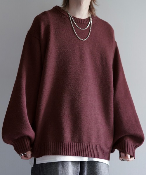 cussil（クシル） 長袖ニット X-LARGE ワインレッド メンズ : ZOZOTOWN