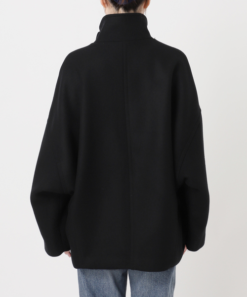 美品 supportsurface ダブルフェイスコクーンコート ブラック BPF01_22_22081408601_1200