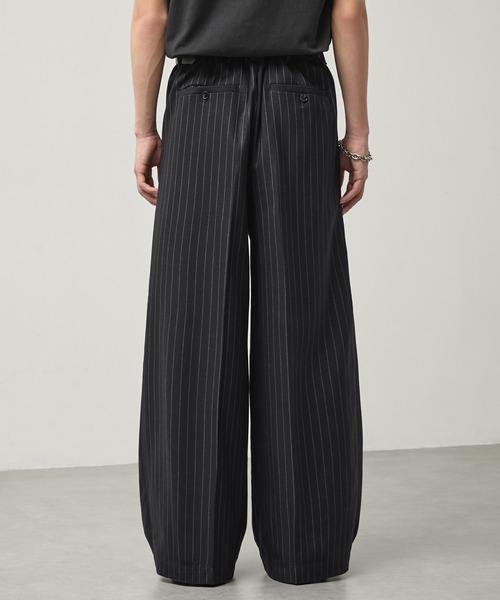 TALONジップ 極太ツータック バギースラックス 灰ダブル仕上げ ワイドパンツ CALLNE ワイドパンツ スラックス 「CALLNE」2Tuck Baggy Slacks / 2