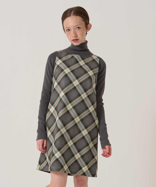 TINA：JOJUN（ティーナジョジュン） ワンピース バイアスチェック柄