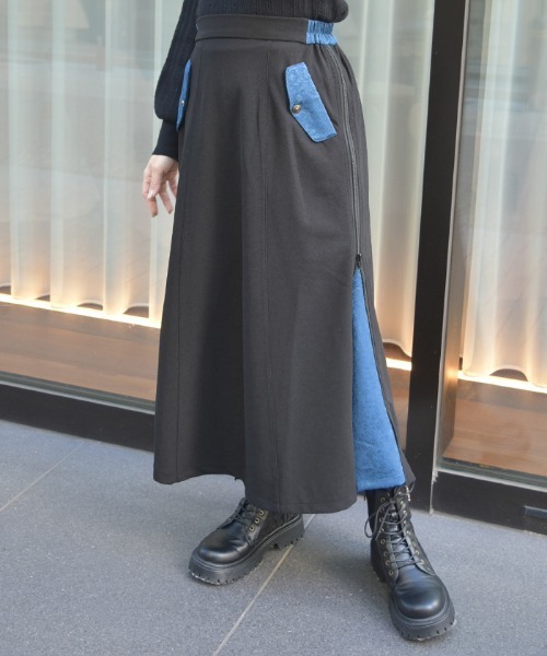 axes femme（アクシーズ ファム） スカート 異素材切替スカート