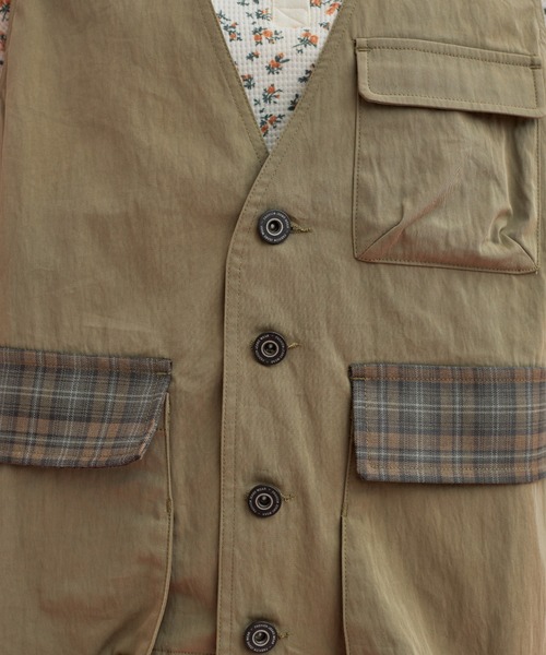 「eLur」 ベスト FREE カーキ レディース_画像9