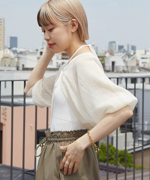 w closet（ダブルクローゼット） ボレロ FREE オフホワイト レディース