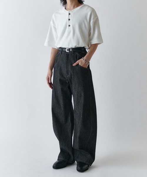Lui's（ルイス） ワイドパンツ ジーンズ リジットカーブデニムパンツ