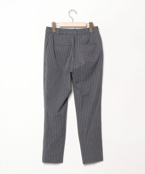 PLST（プラステ） ストライプ柄クロップドパンツ M グレー レディース