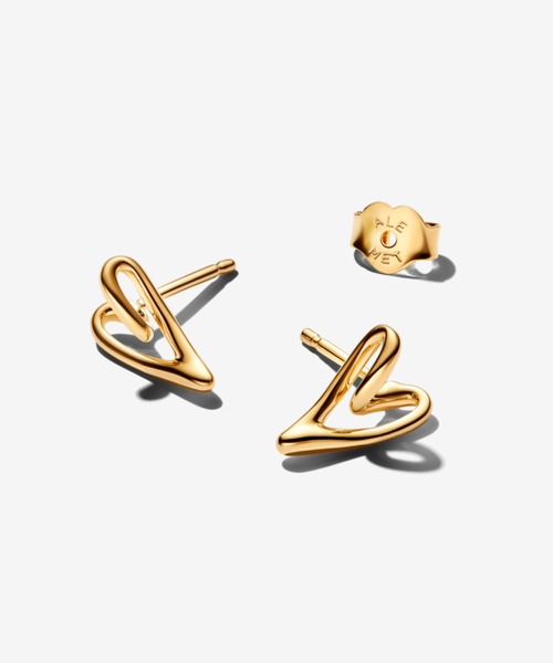 ピアス オーガニカリー シェイプド ハート スタッド ピアス レディースの画像