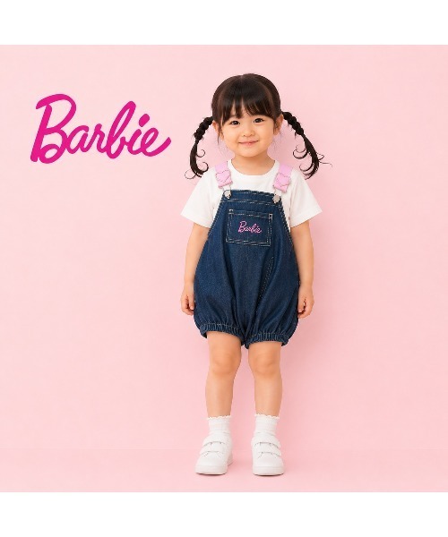 ベビー服 ロンパース Barbie バービー デニムサロペットロンパース 