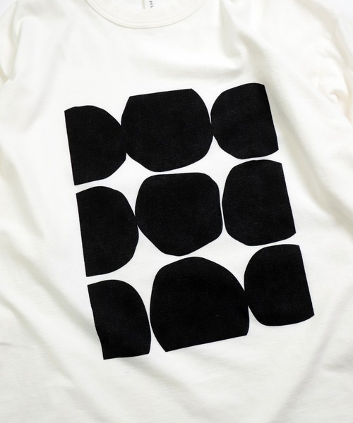 prit（プリット） tシャツ 半袖 空紡度詰天竺 フレームドットプリントT
