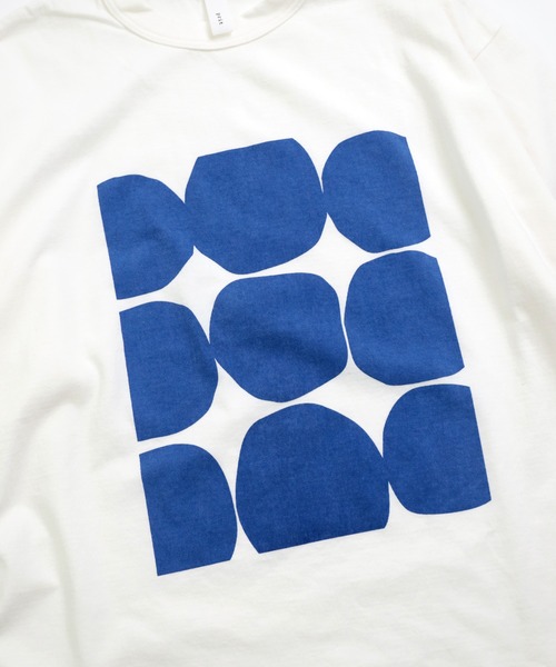prit（プリット） tシャツ 半袖 空紡度詰天竺 フレームドットプリントT