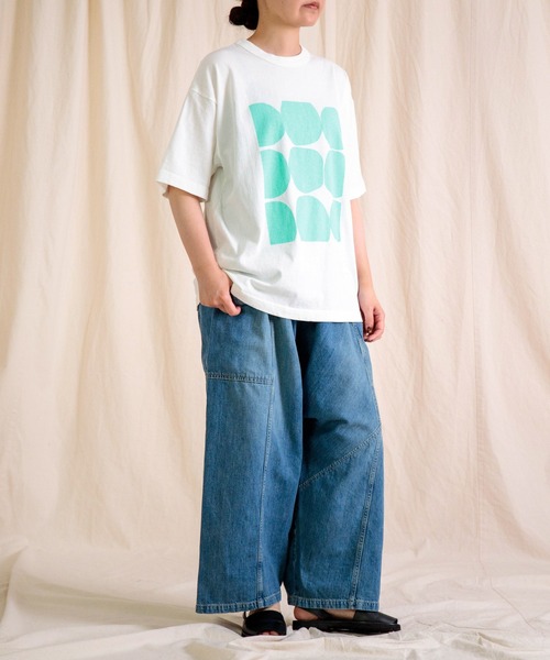 prit（プリット） tシャツ 半袖 空紡度詰天竺 フレームドットプリントT
