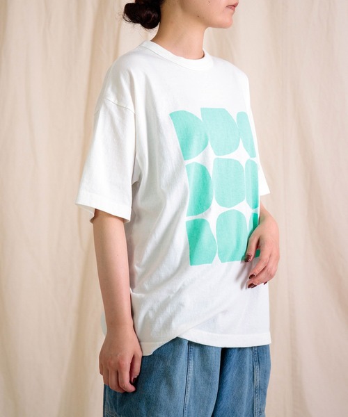 prit（プリット） 空紡天竺ムラプリント フレームTシャツ 半袖カットソー prit（プリット） tシャツ 半袖 空紡度詰天竺 フレームドットプリントT