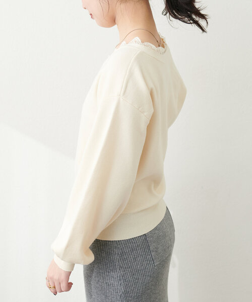 「natural couture」 長袖ニット FREE チャコールグレー レディース_画像7