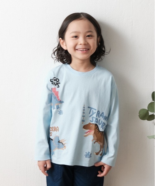 Crescent tシャツ 恐竜プリント長袖Tシャツ キッズ 子供服 男の子