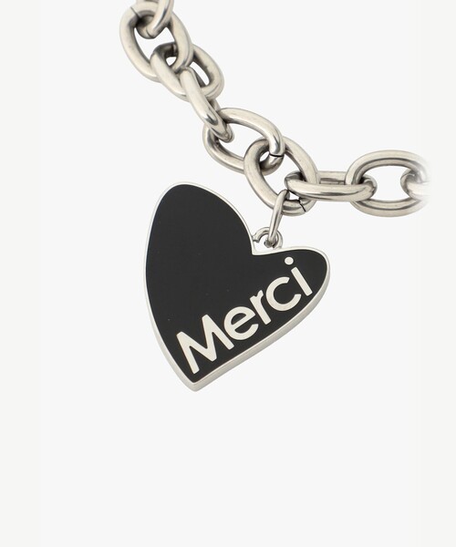 ブレスレット メッセージ ハート チェーンブレスレット ”Merci レディースの画像