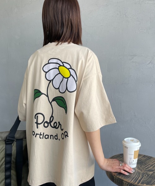 「POLeR」 半袖カットソー L ホワイト レディース_画像6