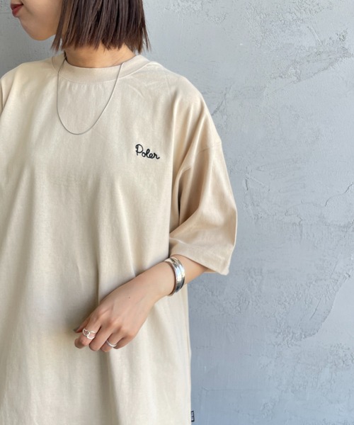 「POLeR」 半袖カットソー L ホワイト レディース_画像8