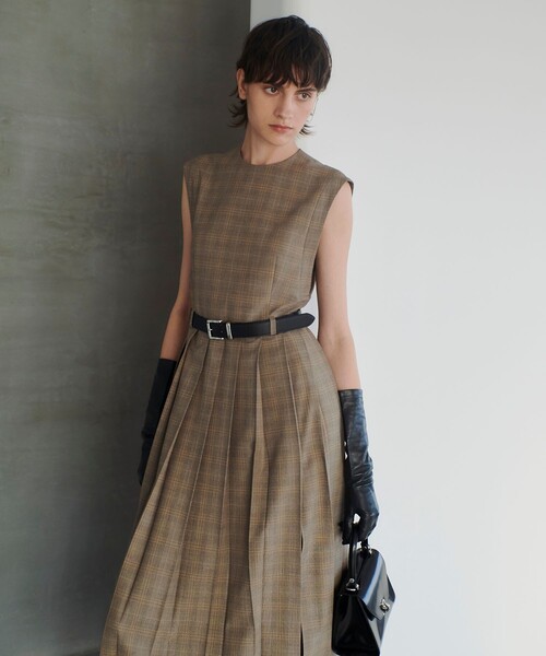 「allureville」 ノースリーブワンピース 1 ブラウン レディース_画像9