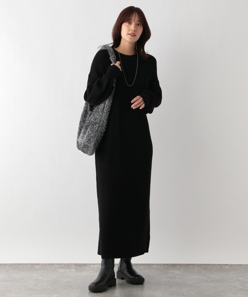 「GLOBAL WORK Smile Seed Store」 ニットワンピース SMALL 杢グレー レディース_画像2