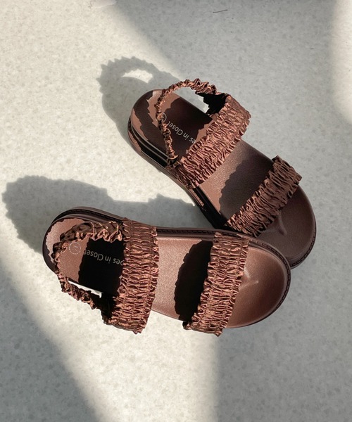 Shoes in Closet（シュークロ） サンダル 軽量 厚底 ストレッチ フリル