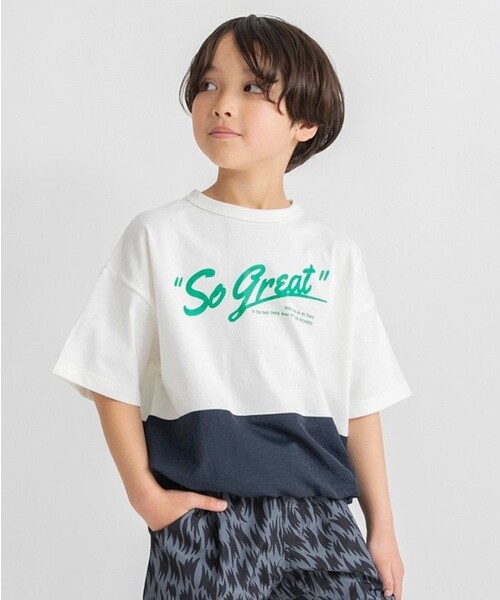 branshes（ブランシェス） tシャツ バイカラー切り替え半袖Tシャツ