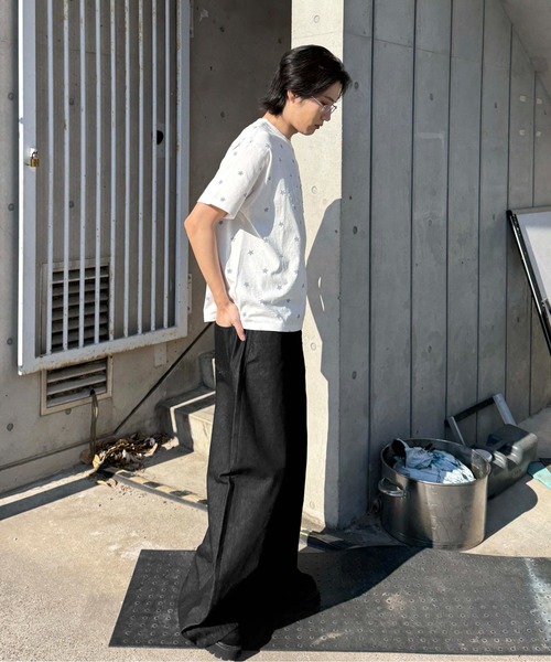 ワイドパンツ ジーンズ カーブボタンフライデニム メンズ レディース