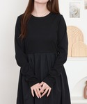 ワンピース テレコドッキングワンピース 長袖の詳細画像1