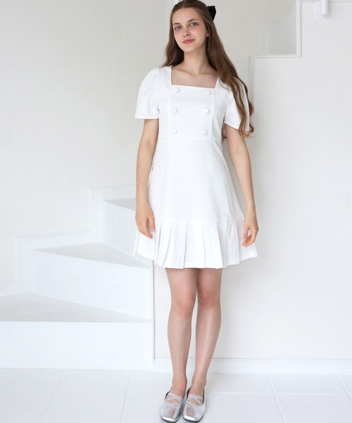「TITTY&CO.」 半袖ワンピース MEDIUM グレー レディース_画像2
