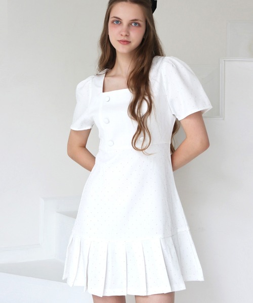 「TITTY&CO.」 半袖ワンピース MEDIUM グレー レディース_画像5