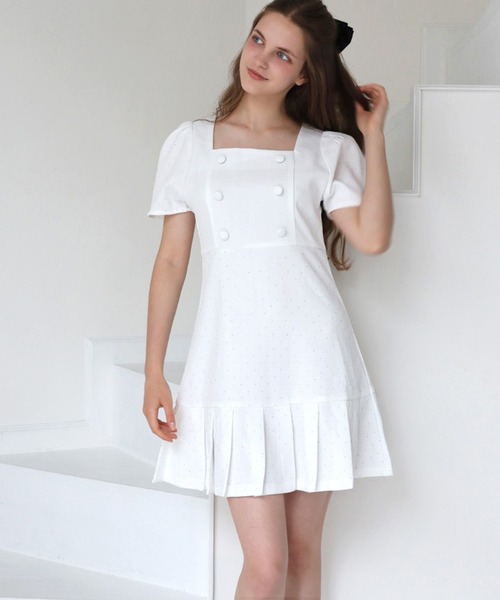 「TITTY&CO.」 半袖ワンピース MEDIUM グレー レディース_画像6