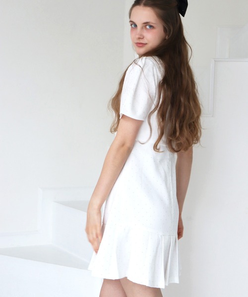 「TITTY&CO.」 半袖ワンピース MEDIUM グレー レディース_画像7
