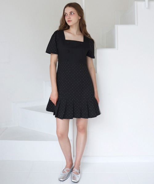 「TITTY&CO.」 半袖ワンピース MEDIUM グレー レディース_画像8