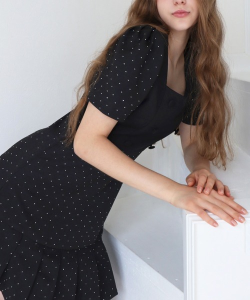 「TITTY&CO.」 半袖ワンピース MEDIUM グレー レディース_画像9