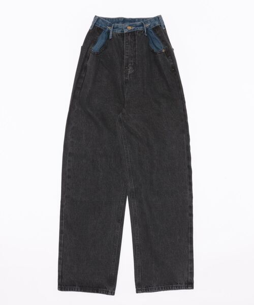 「aimoha」 デニムパンツ LARGE ダークグレー レディース_画像3