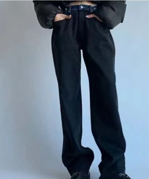 「aimoha」 デニムパンツ LARGE ダークグレー レディース_画像4