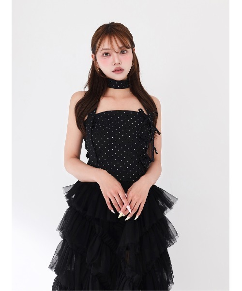 Darich（ダーリッチ） ドットタイリボンベアトップ レディース