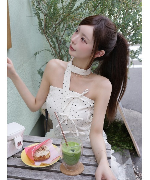 Darich（ダーリッチ） ドットタイリボンベアトップ レディース