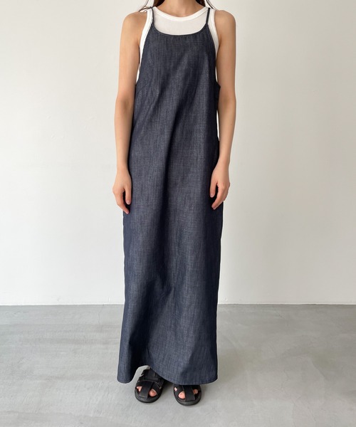 「CANAL JEAN」 「El mar」キャミソールワンピース ONE SIZE インディゴブルー レディース_画像2