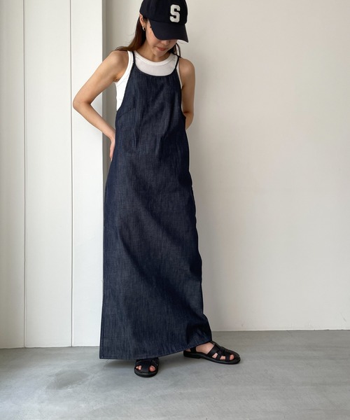 「CANAL JEAN」 「El mar」キャミソールワンピース ONE SIZE インディゴブルー レディース_画像4