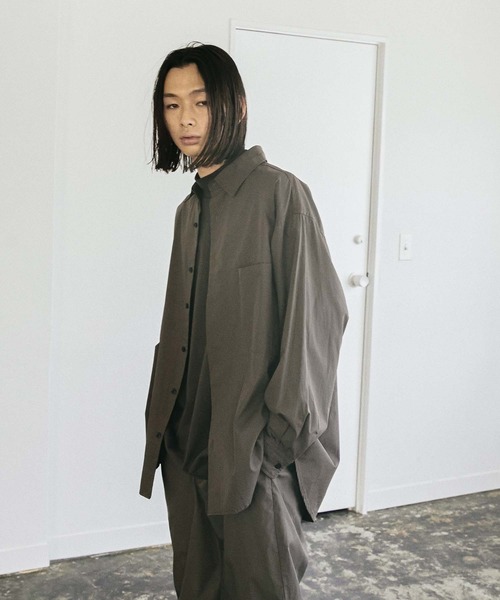 セットアップ 【nowm】TYPEWRITER LOOSE BOX SLIT POCKET SHIRT& BALLOON TAPERED PANTS|ZOZOTOWN PayPayモール店|08