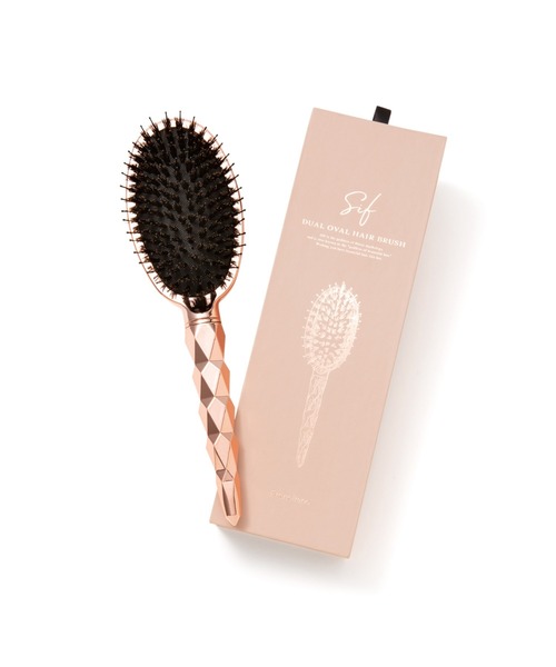 バルマン ヘアブラシ14K Francfranc シヴ デュアルオ−バルヘアブラシ シャイニー ピンク