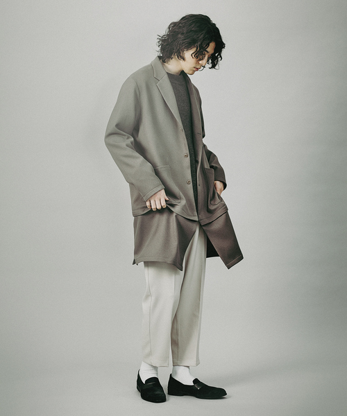 ABAHOUSE ステンカラーコート コート ツイル ストレッチ 2WAY