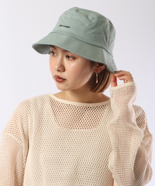 Fleastore フリーストア　レース刺繍ハット　帽子　日除け 無地日よけ付撥水ハット・帽子 | キッズフォーレ(Kids Foret